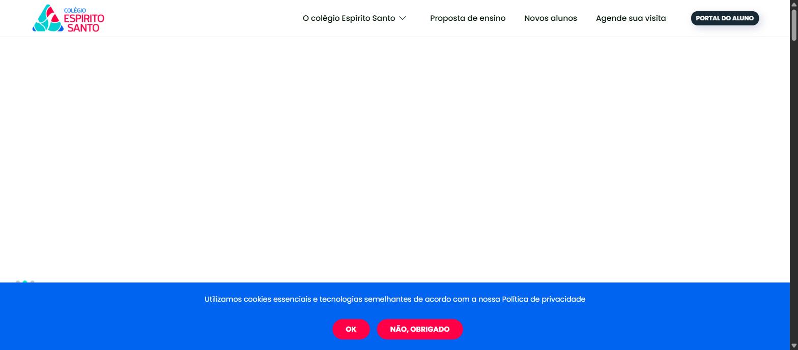 Captura da página inicial de colegioespiritosantosp.com.br